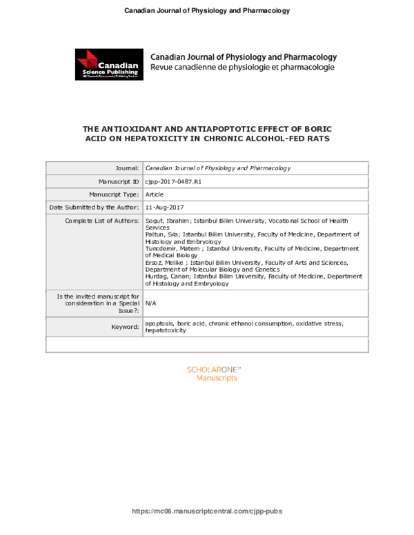 (PDF) The antioxidant and antiapoptotic effect of boric acid on ...