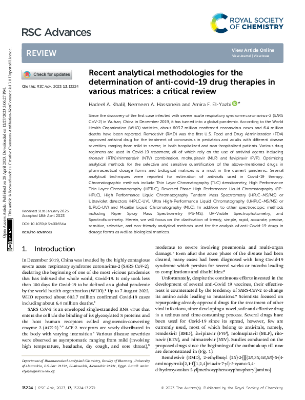 (PDF) Recent analytical methodologies for the determination of anti ...