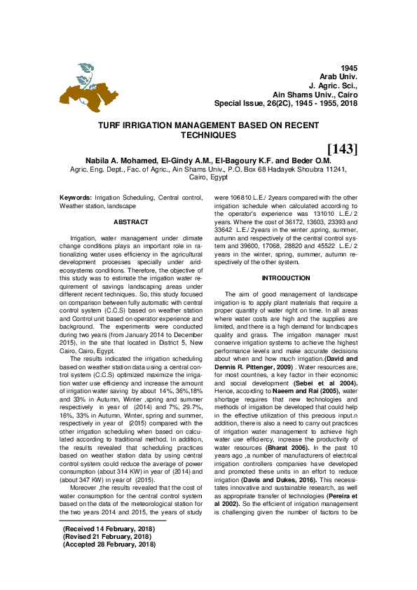 (PDF) A Comparative Study of Traditional and Modern Irrigation Systems ...