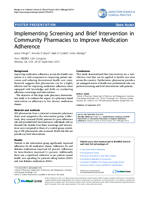 (PDF) Implementing Screening and Brief Intervention in Emergency ...