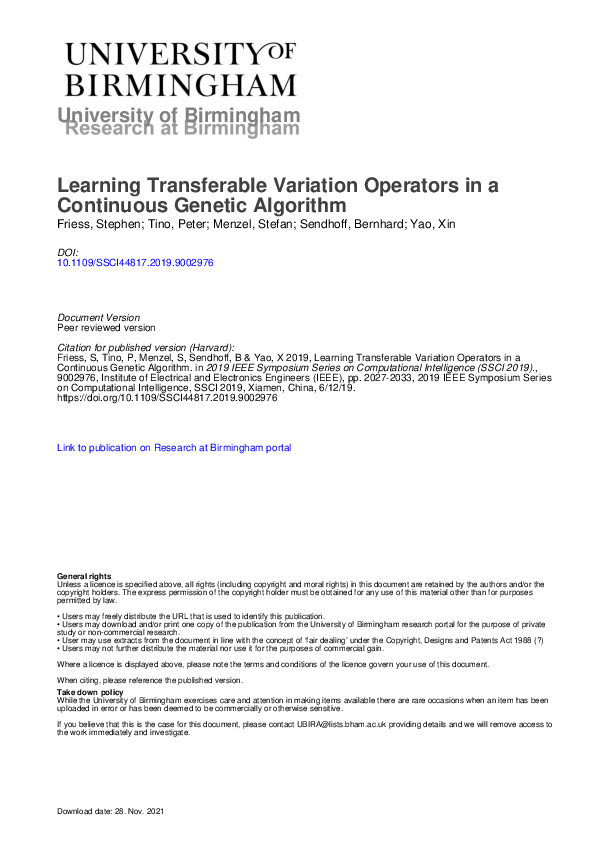 (PDF) Learning Transferable Variation Operators in a Continuous Genetic ...
