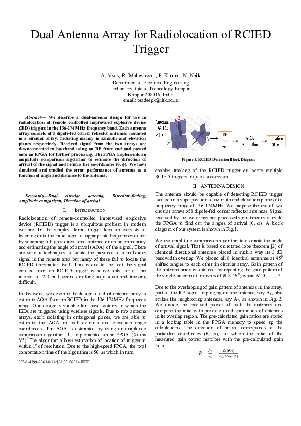 (PDF) Dual antenna array for radiolocation of RCIED trigger