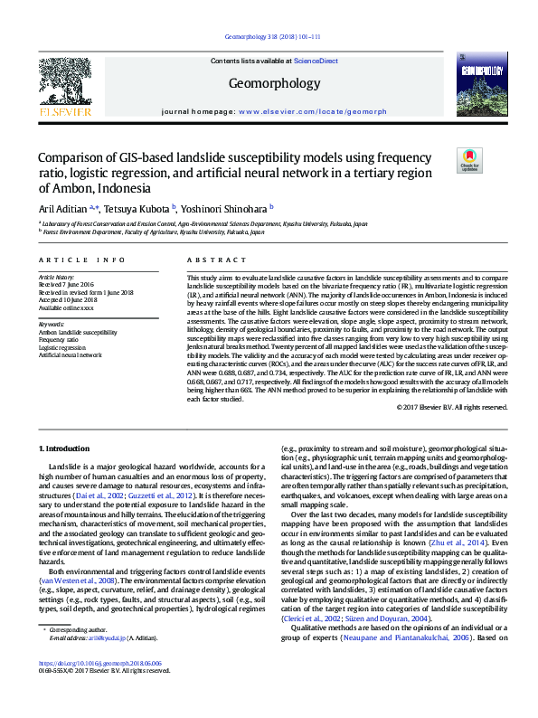 (PDF) A comparison of GIS-based landslide susceptibility assessment of ...