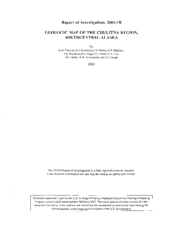 (PDF) Geologic map of the Chulitna region, southcentral Alaska