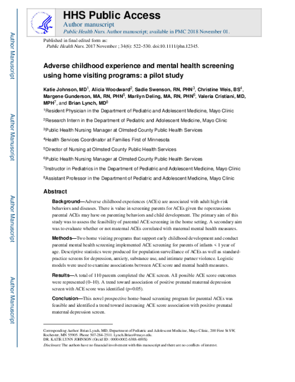 (PDF) Parents' adverse childhood experiences and mental health ...