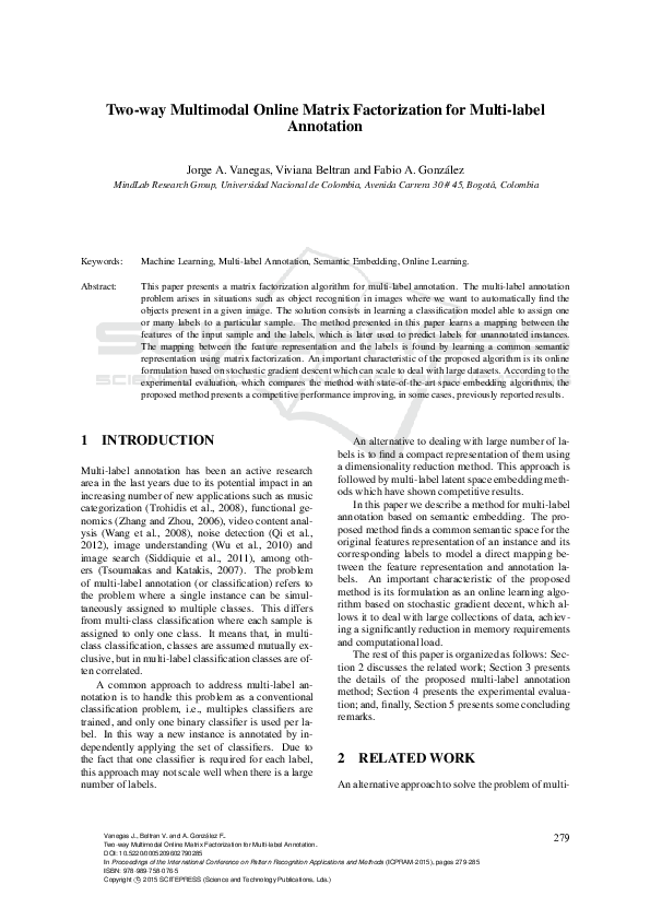 (PDF) Two-way Multimodal Online Matrix Factorization for Multi-label ...