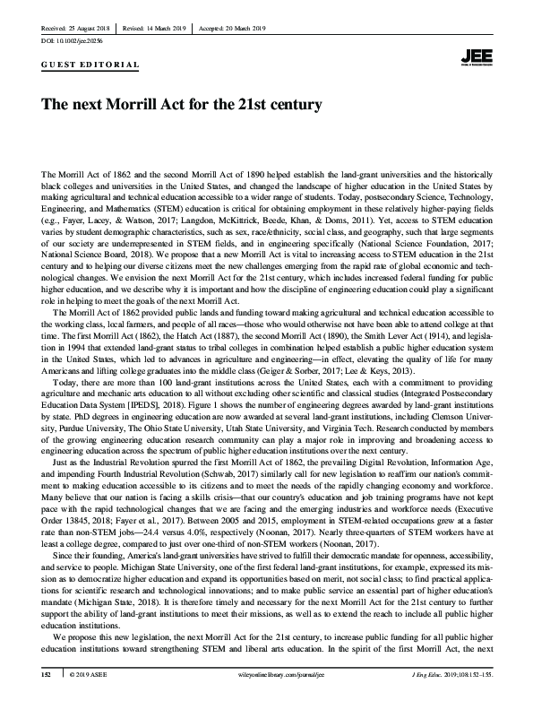(PDF) The next Morrill Act for the 21st century