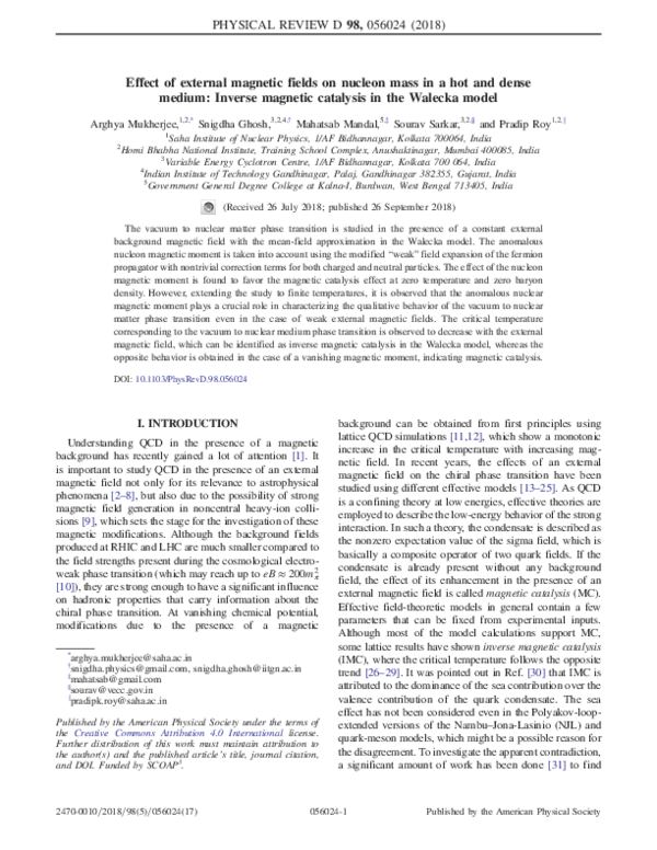 (PDF) Effect of external magnetic fields on nucleon mass in a hot and ...