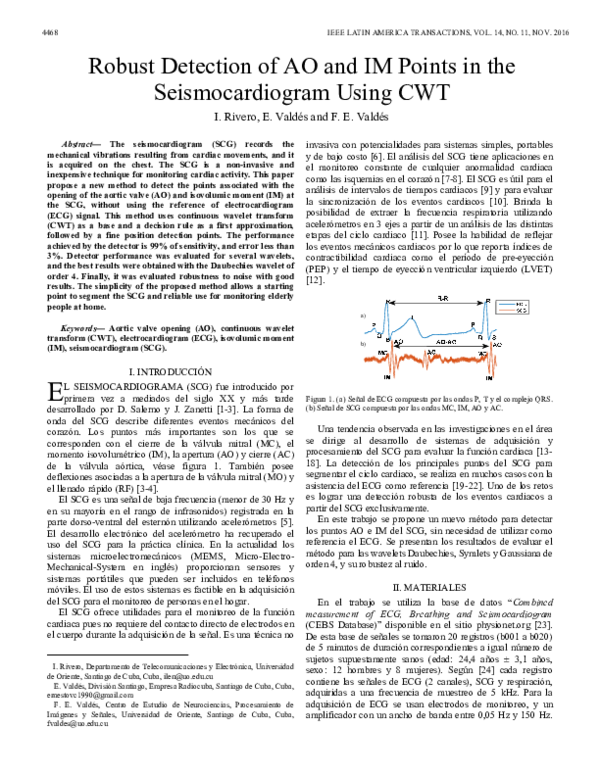 (PDF) Robust Detection of AO and IM Points in the Seismocardiogram ...