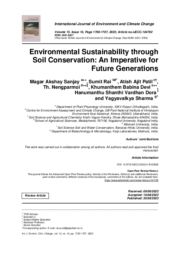 (PDF) Environmental Sustainability through Soil Conservation: An ...