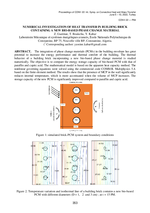 (PDF) Numerical Investigation of Heat Transfer in Building Brick ...