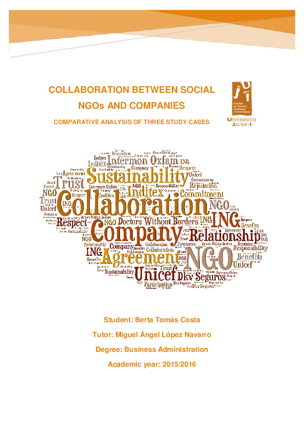 (PDF) COLLABORATION BETWEEN SOCIAL NGOs AND COMPANIES