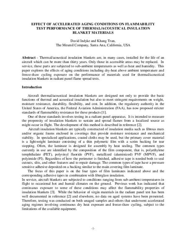 (PDF) Effect of Accelerated Aging Conditions on Flammability Test ...