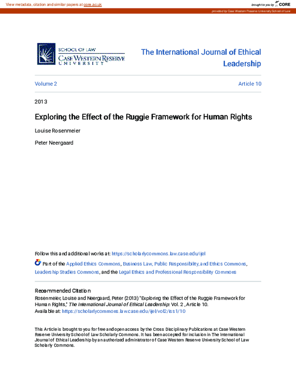 (PDF) Exploring the Effect of the Ruggie Framework for Human Rights