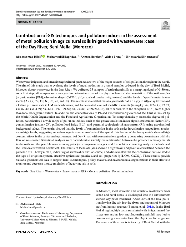(PDF) Contribution of GIS techniques and pollution indices in the ...