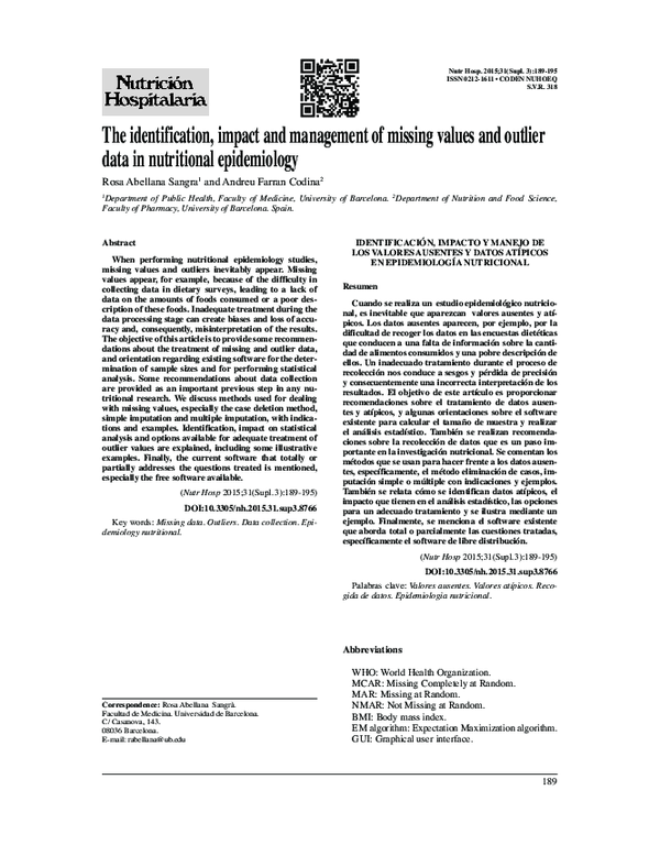 (PDF) The identification, impact and management of missing values and ...
