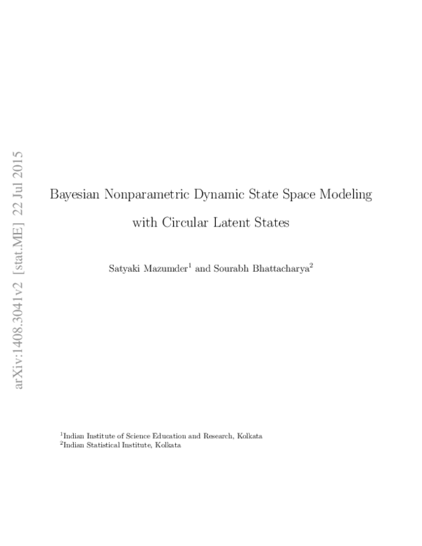 (PDF) Bayesian Nonparametric Dynamic State Space Modeling with Circular ...