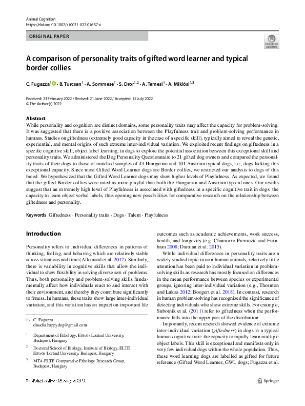 (PDF) A comparison of personality traits of gifted word learner and ...