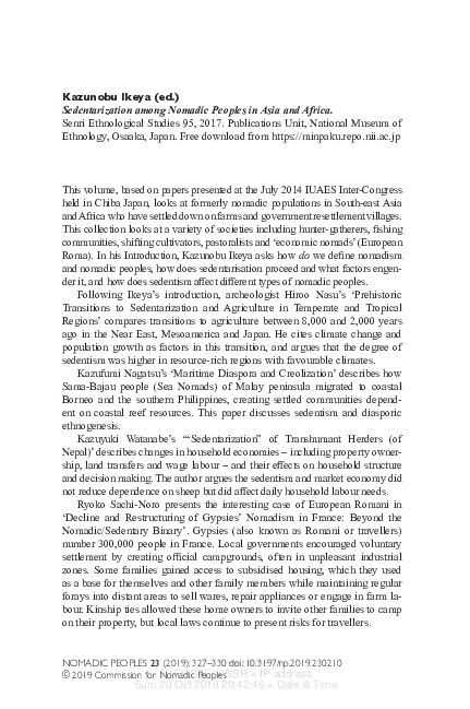 (PDF) Sedentarization among Nomadic Peoples in Asia and Africa ...