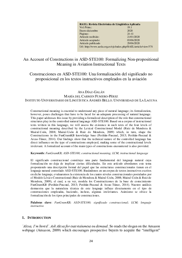 (PDF) An Account of Constructions in ASD-STE100: Formalizing Non ...