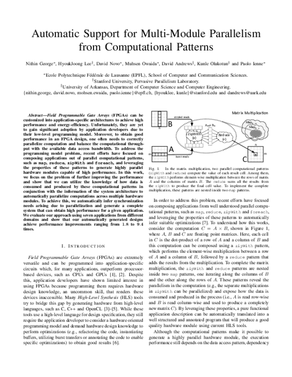 (PDF) Automatic support for multi-module parallelism from computational ...