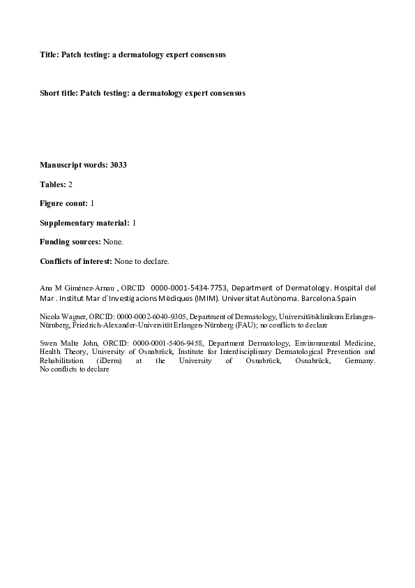 (PDF) Patch test informed consent form: position statement by European ...