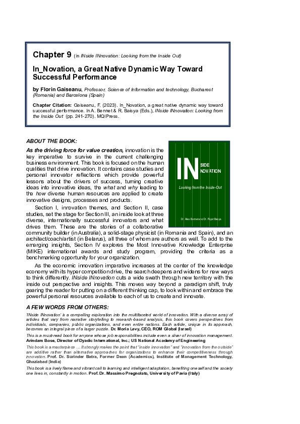 (PDF) Section I: Innovation Themes Chapter