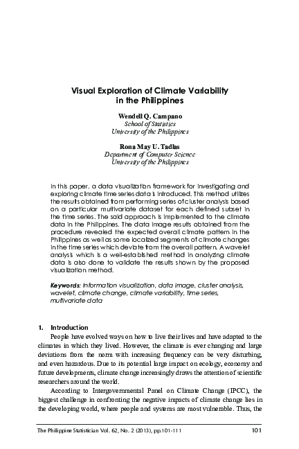 (PDF) Visual Exploration of Climate Variability in the Philippines