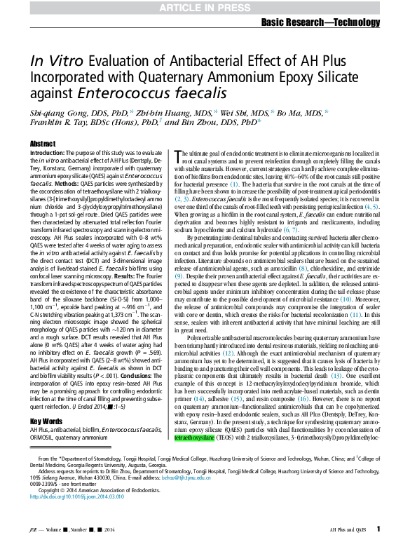 (PDF) In Vitro Evaluation of Antibacterial Effect of AH Plus ...