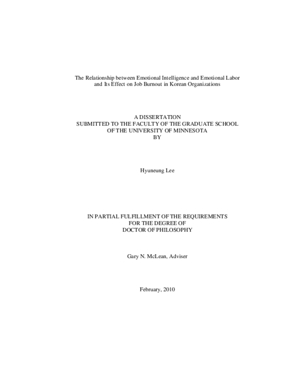 (PDF) The Relationship between Emotional Intelligence and Emotional ...