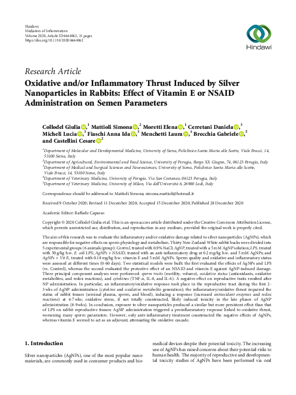 (PDF) Oxidative and/or Inflammatory Thrust Induced by Silver ...