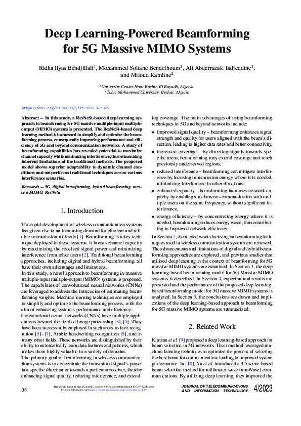 (PDF) Deep Learning-Powered Beamforming for 5G Massive MIMO Systems