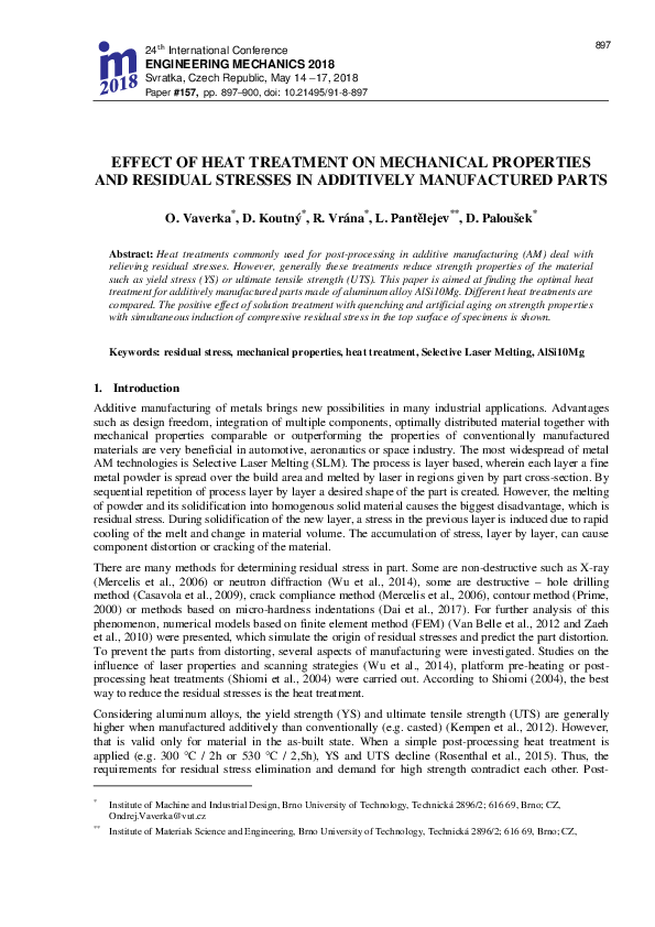 (PDF) Effect of heat treatment on mechanical properties and residual ...