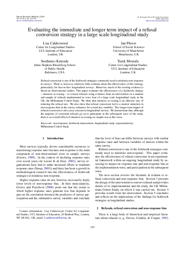 (PDF) Evaluating the immediate and longer term impact of a refusal ...