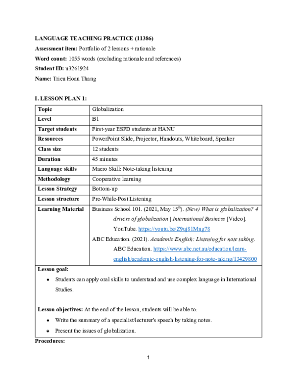 (DOC) Language Teaching Practices