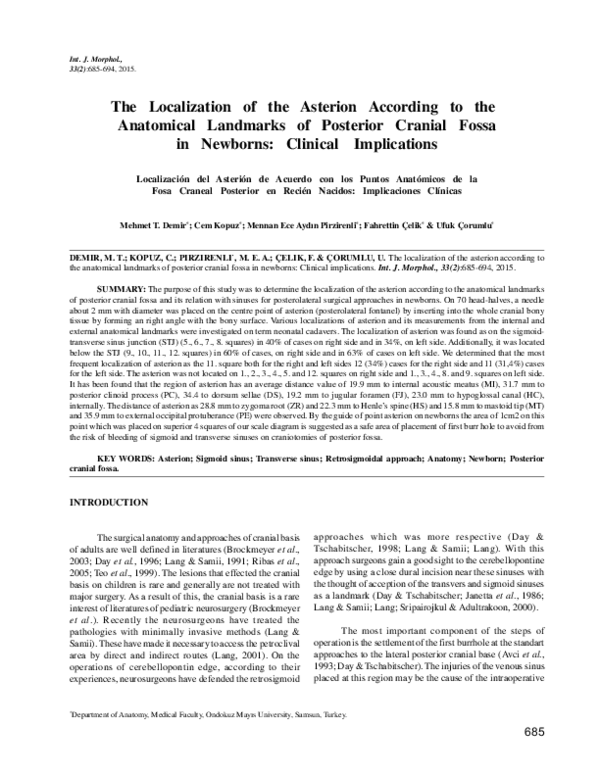 (PDF) The Localization of the Asterion According to the Anatomical ...
