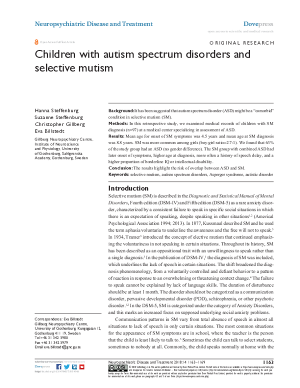 (PDF) Children with autism spectrum disorders and severe visual ...