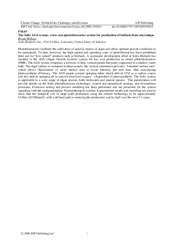 (PDF) The Solix AGS system: A low-cost photobioreactor system for ...