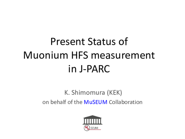 (PDF) Present Status of Muonium HFS Measurement at J-PARC