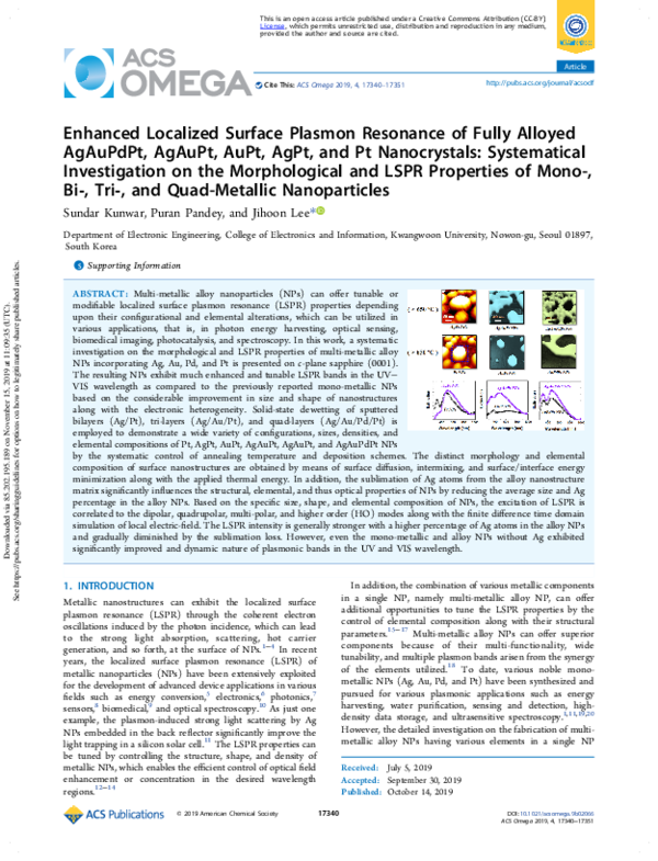 (PDF) Enhanced localized surface plasmon resonance obtained in two step ...