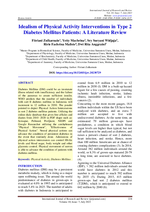 (PDF) Idealism of Physical Activity Interventions in Type 2 Diabetes ...