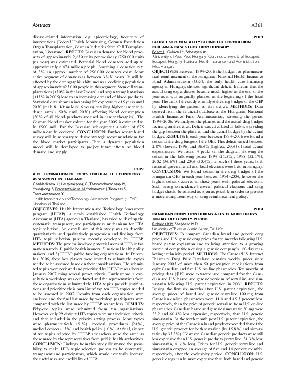 (PDF) PHP2 a Determination of Topics for Health Technology Assessment ...