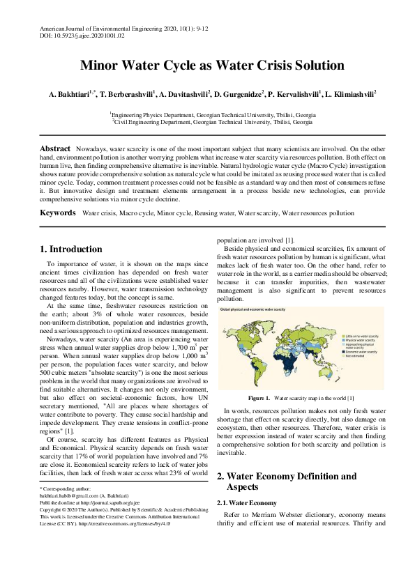 (PDF) Minor Water Cycle as Water Crisis Solution