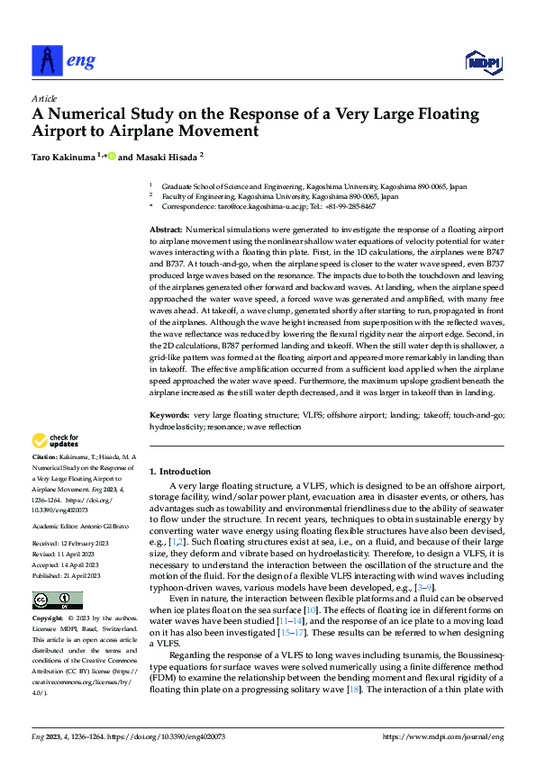 (PDF) A Numerical Study on the Response of a Very Large Floating ...
