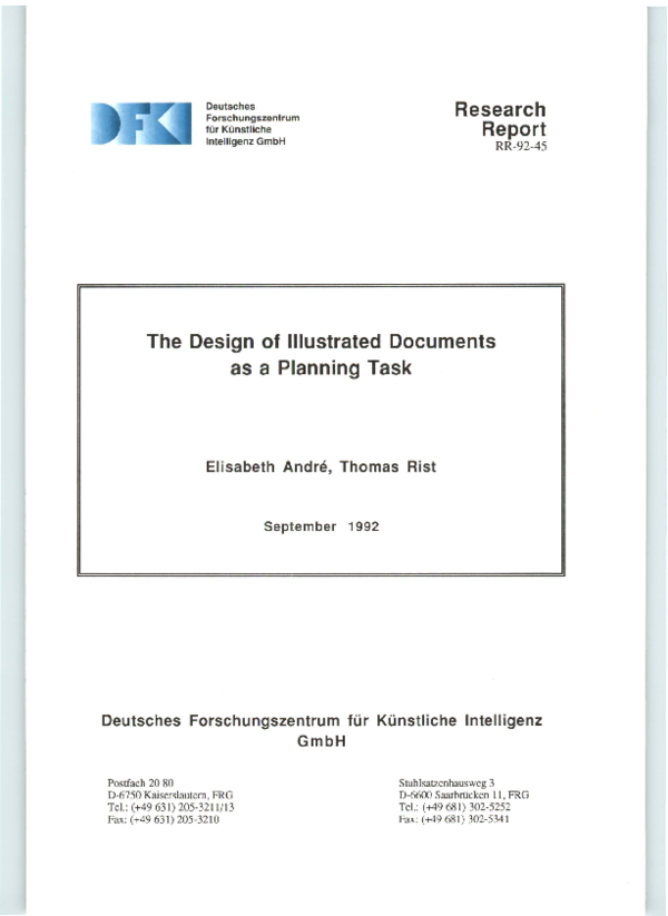 (PDF) The Design of Illustrated Documents as a Planning Task