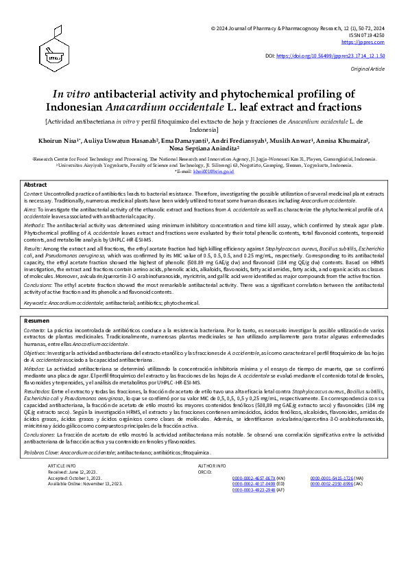 (PDF) In vitro antibacterial activity and phytochemical profiling of ...