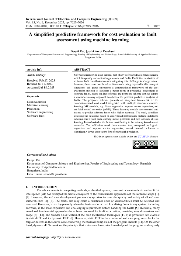 (PDF) A simplified predictive framework for cost evaluation to fault ...