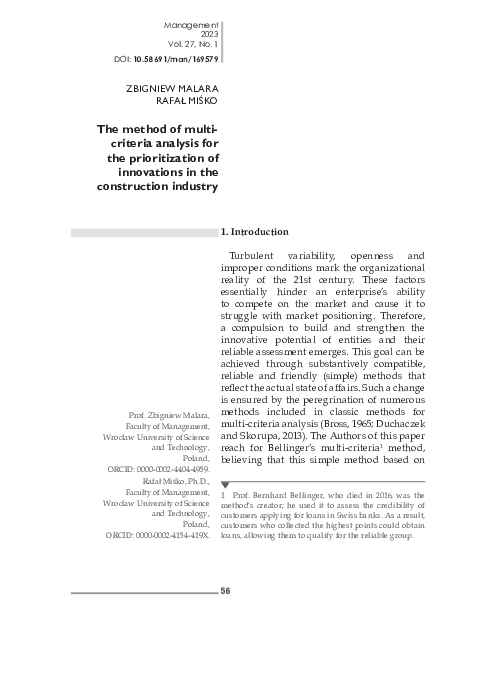 (PDF) The method of multicriteria analysis for the prioritization of ...