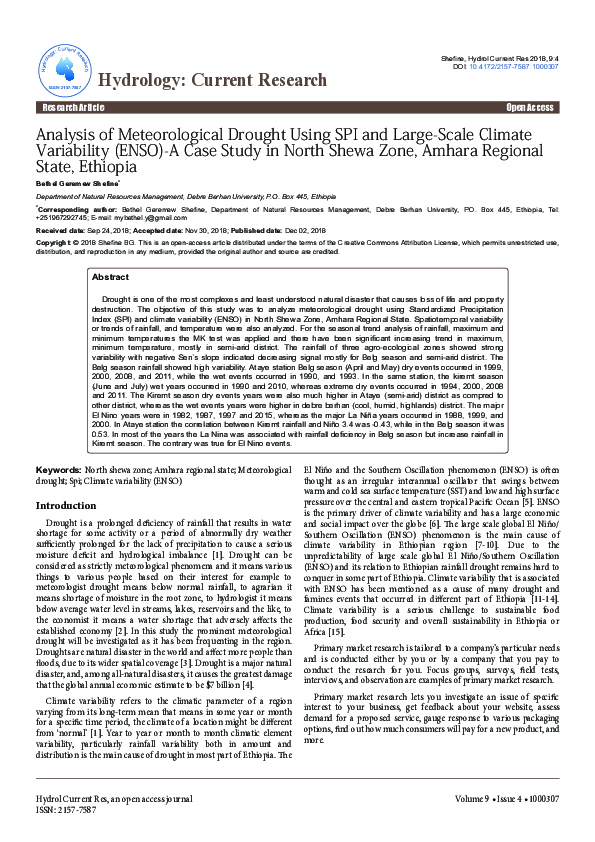 (PDF) Analysis of Meteorological Drought Using SPI and Large-Scale ...
