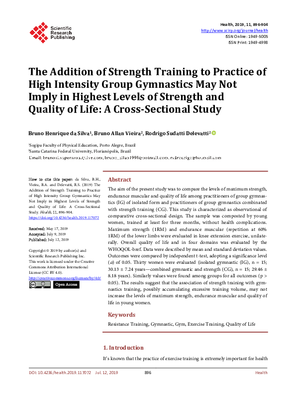 (PDF) The Addition of Strength Training to Practice of High Intensity ...